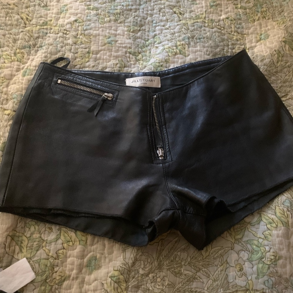 Jil Stuart leather shorts
